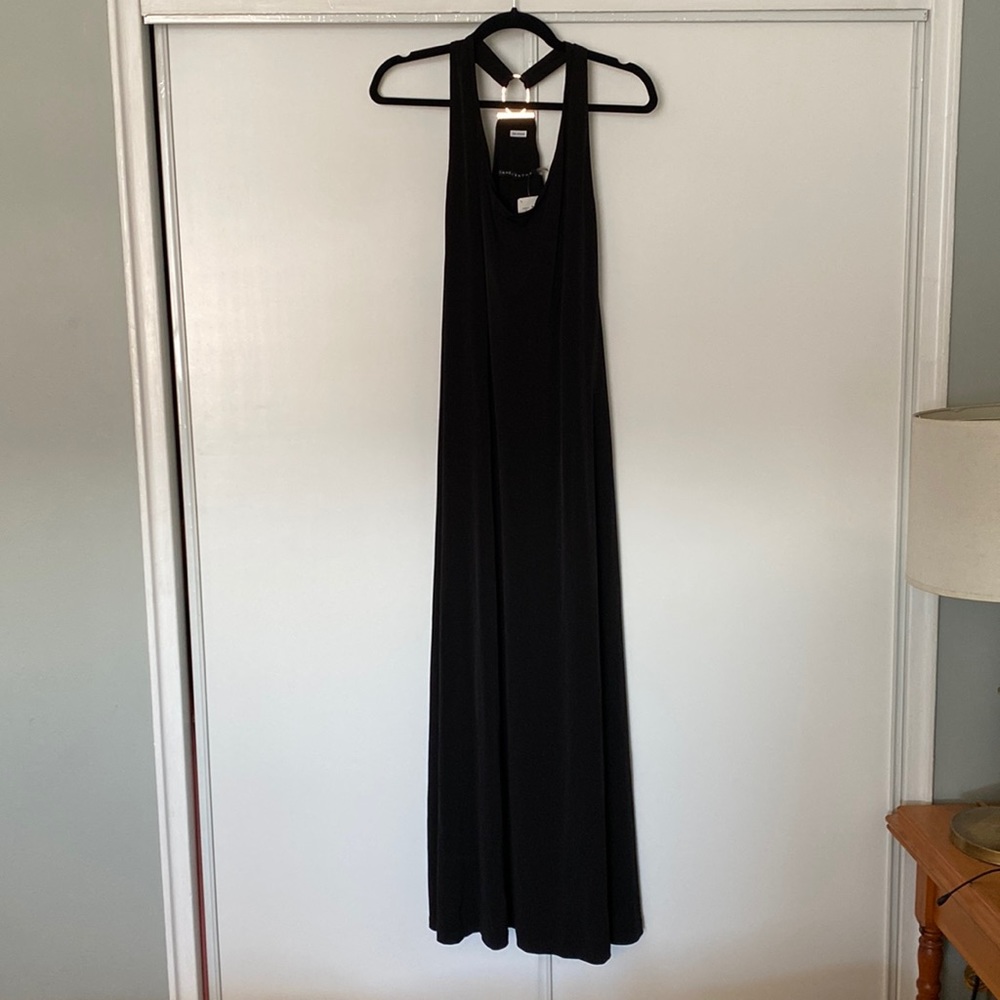 Black racer back maxi dress